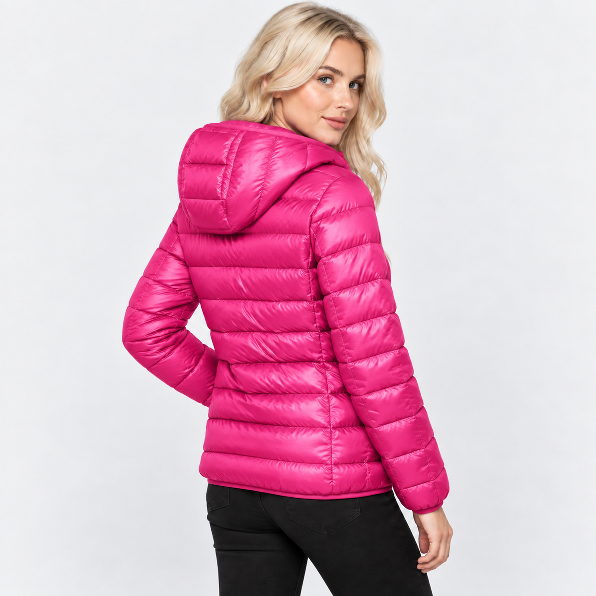 NAJAS | Women’s Duck Down Jacket Nylon Hooded Lightweight Winter Coat