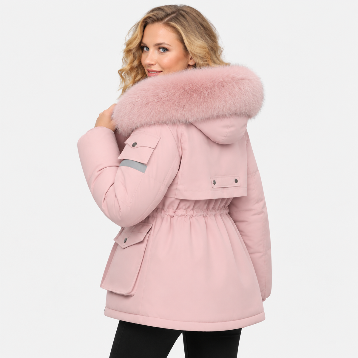 NAJAS | Women’s Velvet Padded Winter Jacket Thick Warm Casual Coat