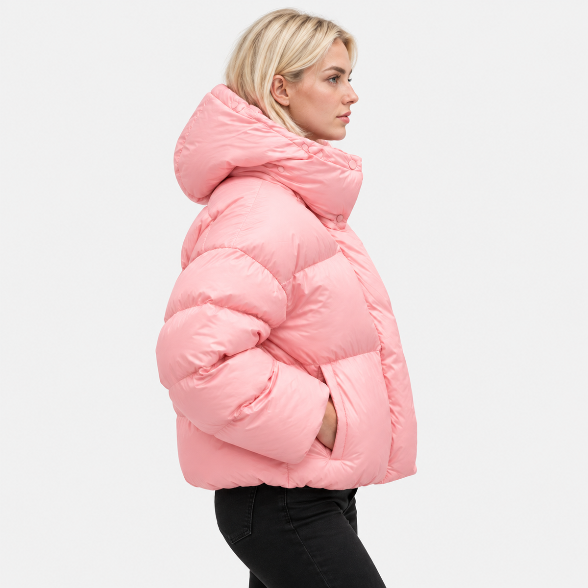 NAJAS | Women's Pink Puffer Jacket with Extra Thick Padding for Winter