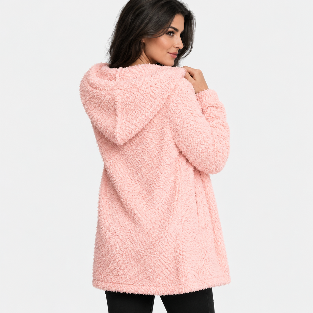 NAJAS | Women's Cotton Blend Hooded Cardigan Jacket with Loose Fit