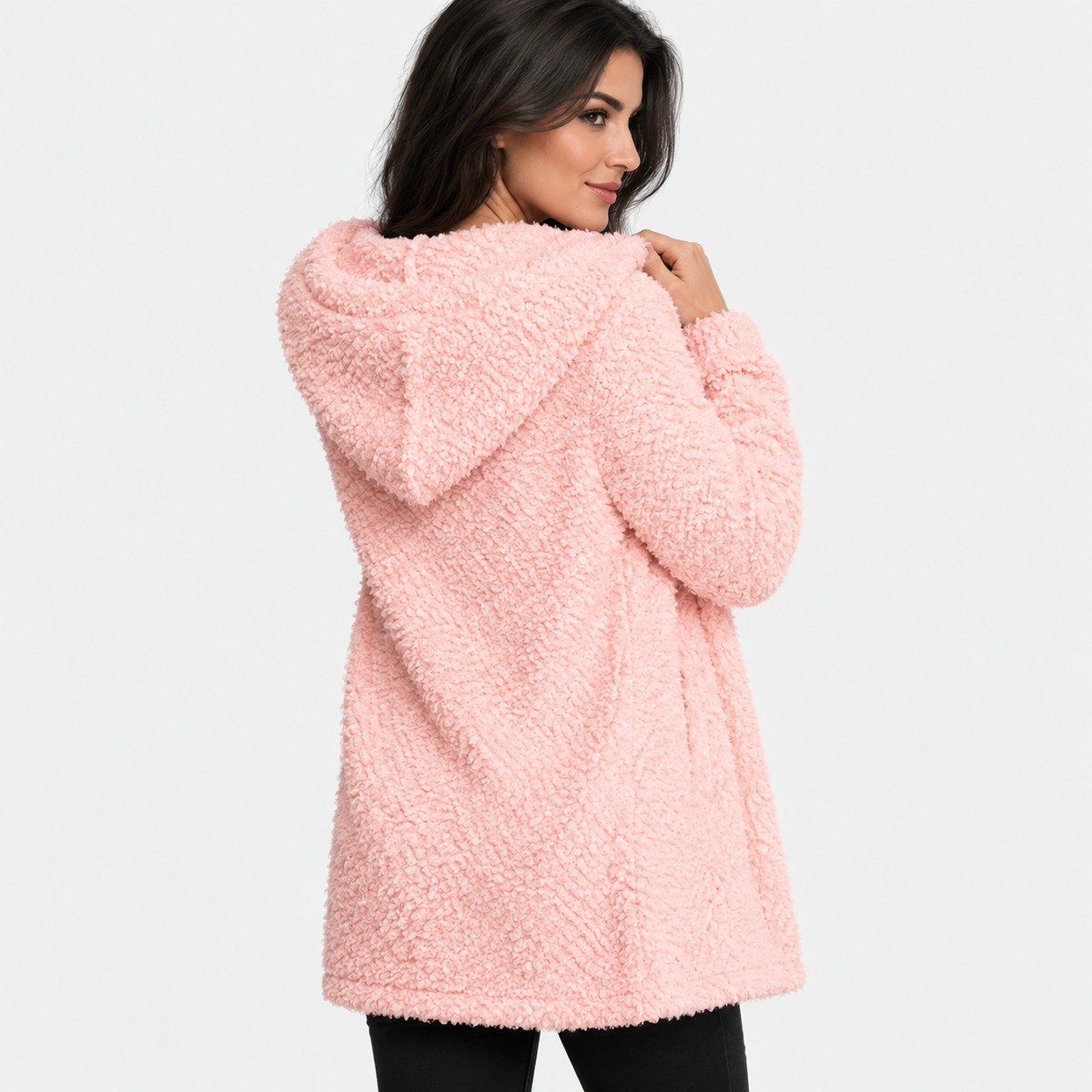 NAJAS | Women's Cotton Blend Hooded Cardigan Jacket with Loose Fit