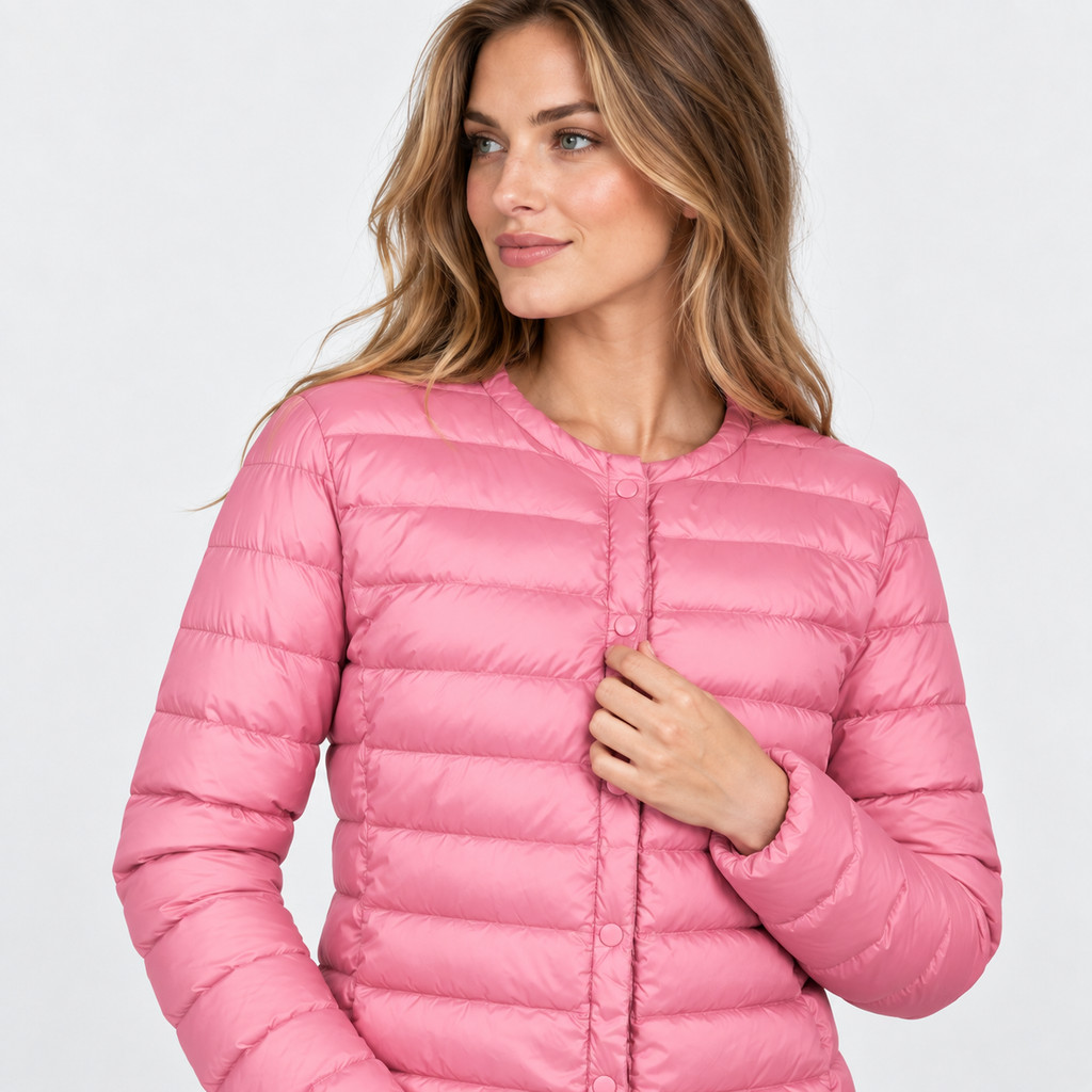 NAJAS | Women’s Down Jacket Lightweight Short Collarless Winter Coat