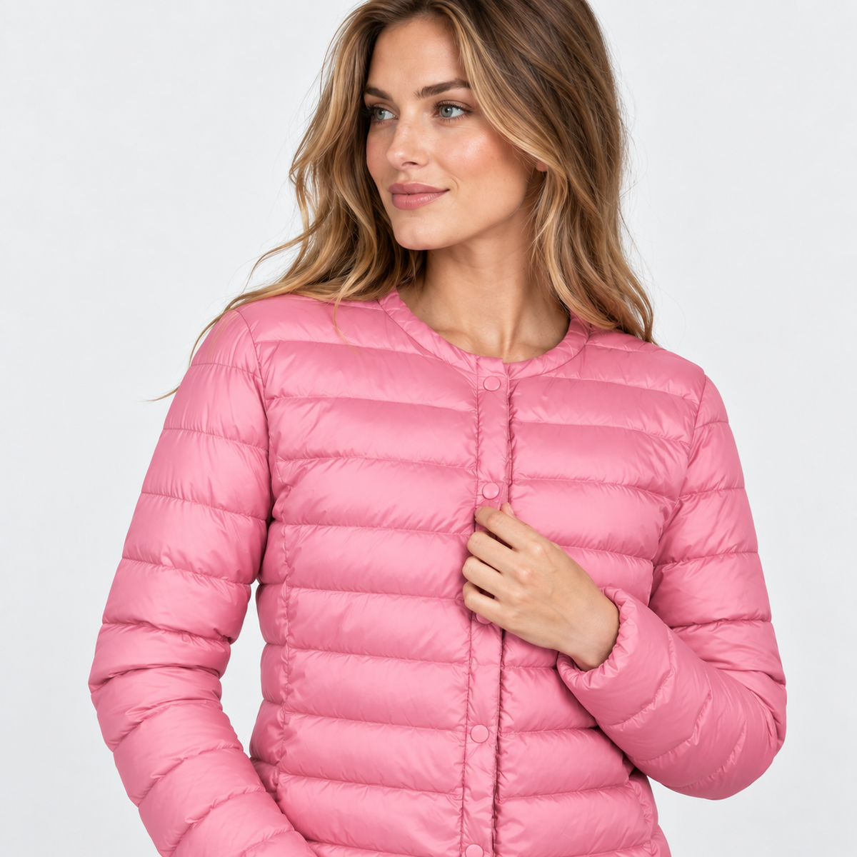 NAJAS | Women’s Down Jacket Lightweight Short Collarless Winter Coat
