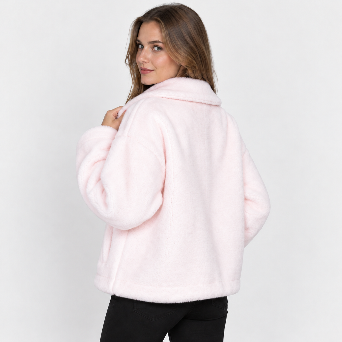NAJAS | Women's Fleece Coat Plush Lapel Collar Warm Winter Jacket