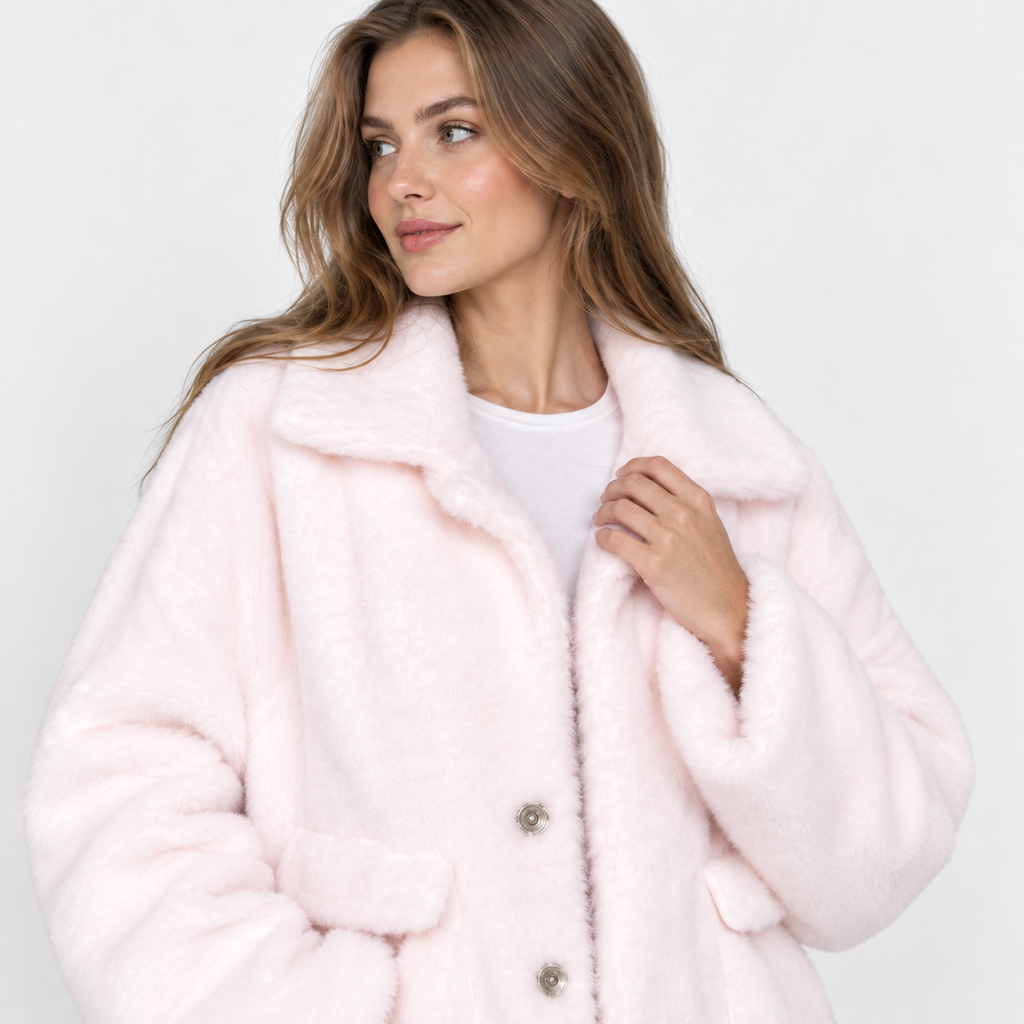 NAJAS | Women's Fleece Coat Plush Lapel Collar Warm Winter Jacket