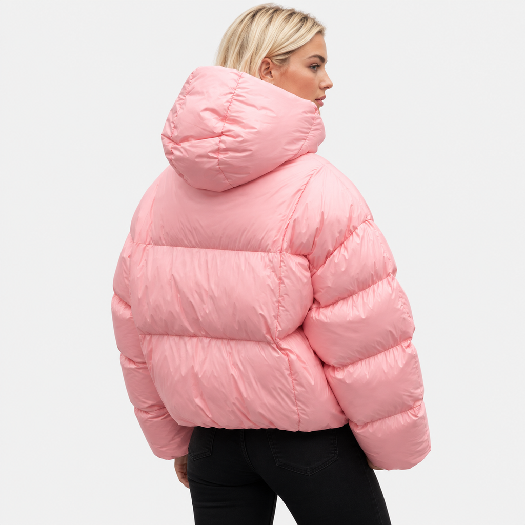 NAJAS | Women's Pink Puffer Jacket with Extra Thick Padding for Winter