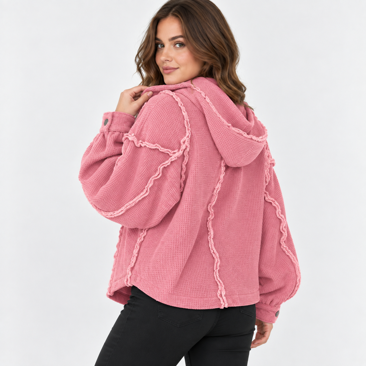 NAJAS | Women’s Pullover Sweater Frayed Hem Casual Fall Winter Knit Top