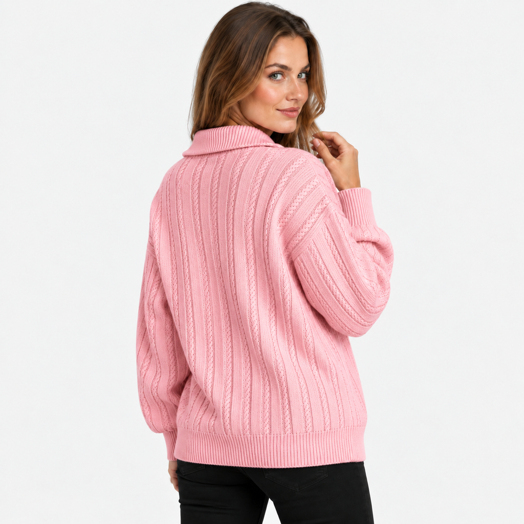 NAJAS | Women’s Knit Sweater Zip Up Pullover Thick Warm Casual Top