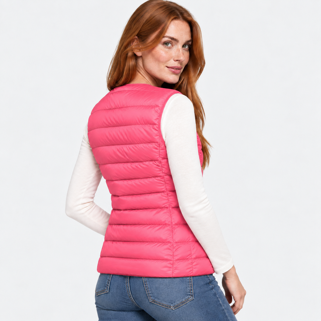 NAJAS | Women’s Down Vest Collarless Lightweight Fall Winter Outerwear