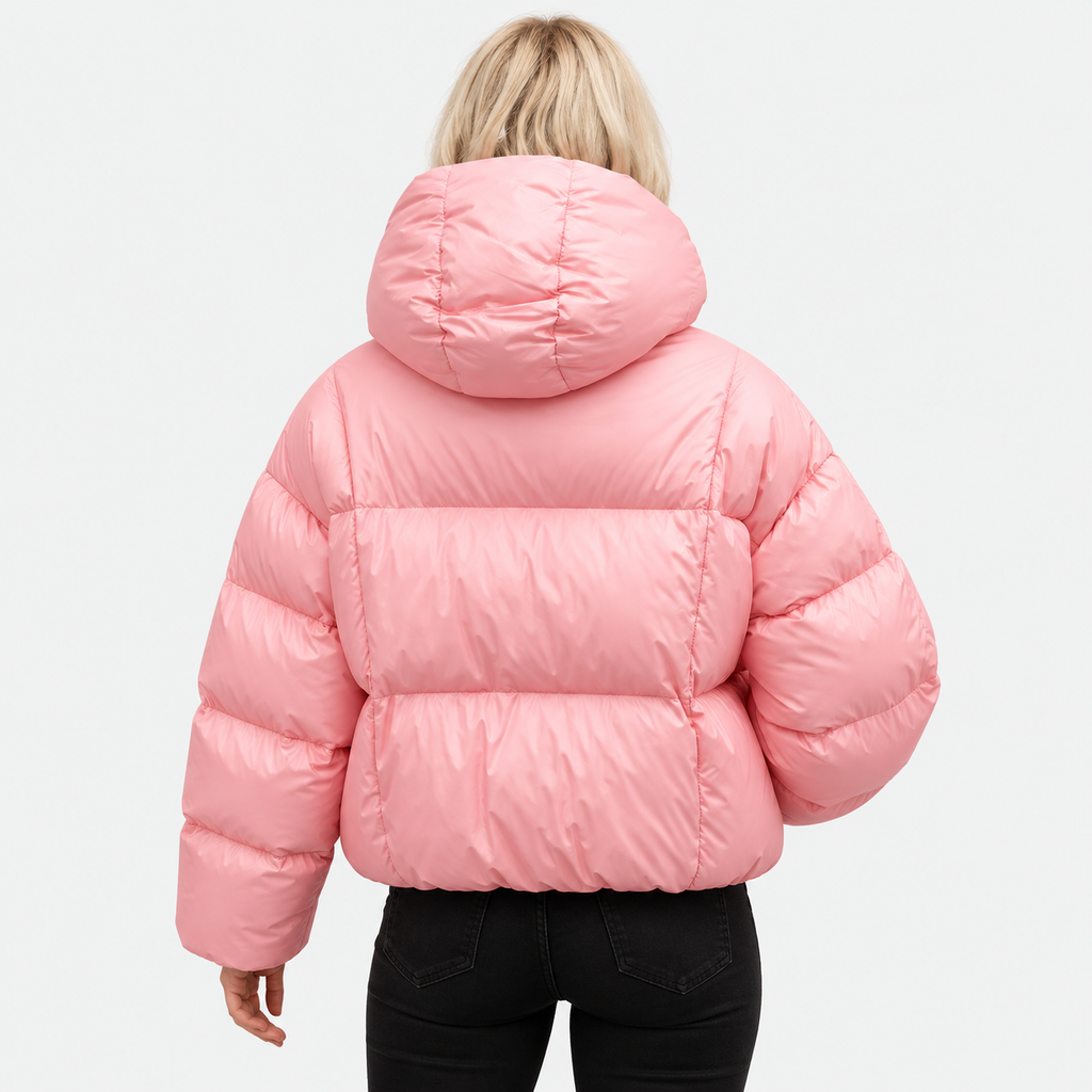 NAJAS | Women's Pink Puffer Jacket with Extra Thick Padding for Winter