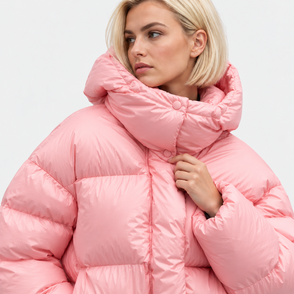 NAJAS | Women's Pink Puffer Jacket with Extra Thick Padding for Winter