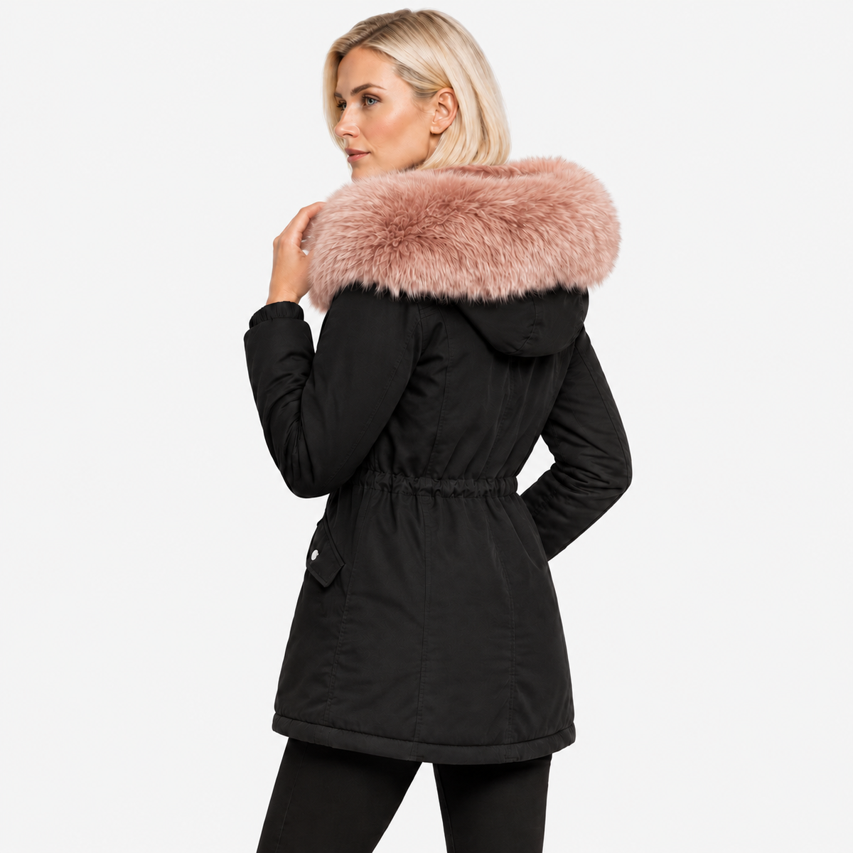 NAJAS | Women's Plush Hooded Jacket Drawstring Warm Winter Outerwear