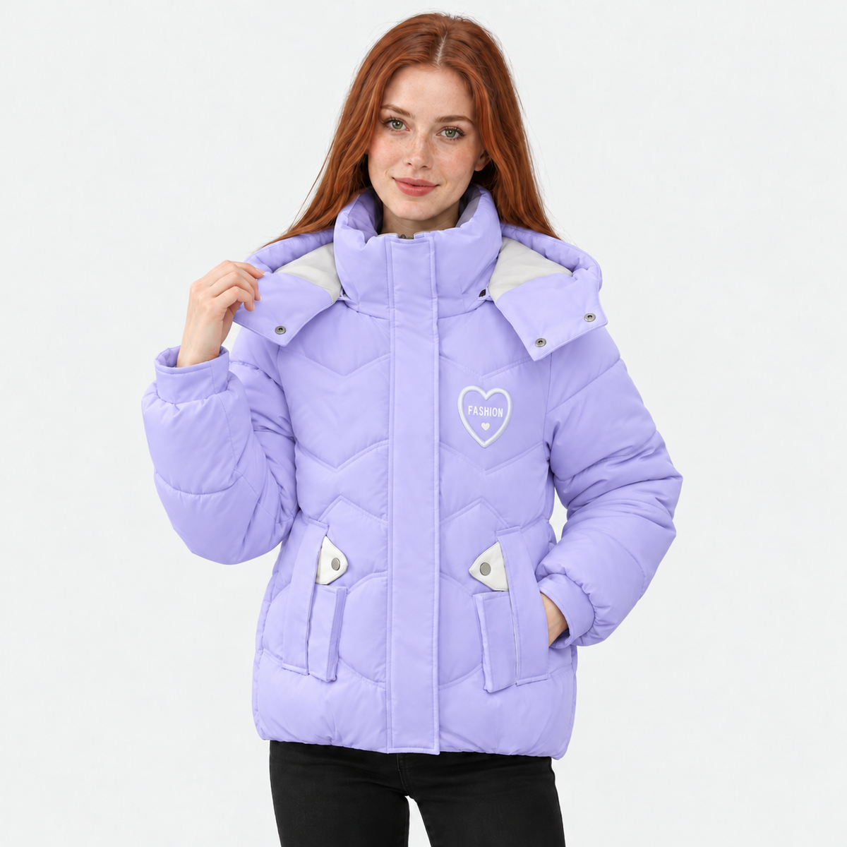NAJAS | Women's Padded Jacket Thick Cotton Filled Short Winter Coat