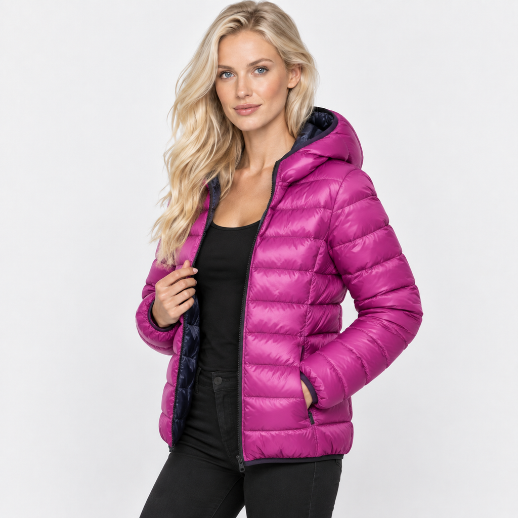 NAJAS | Women’s Duck Down Jacket Nylon Hooded Lightweight Winter Coat