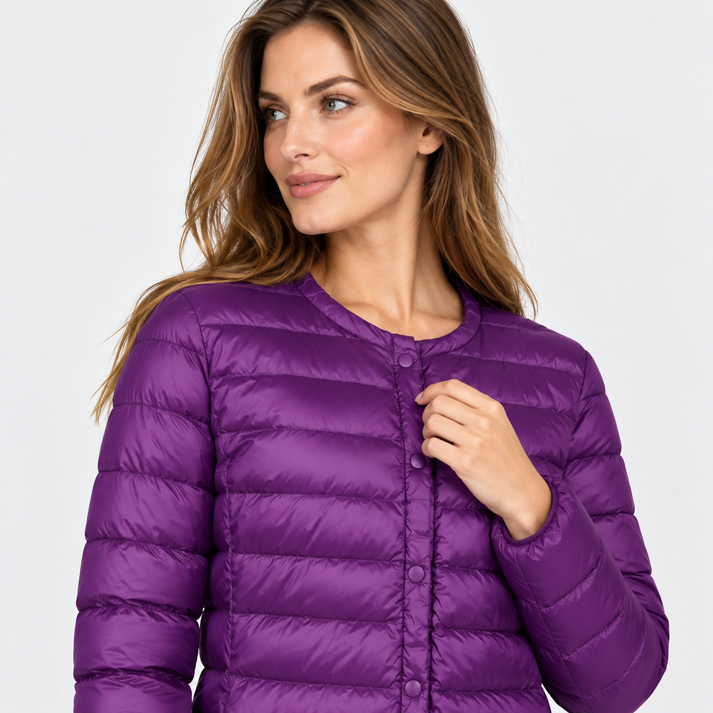NAJAS | Women’s Down Jacket Lightweight Short Collarless Winter Coat