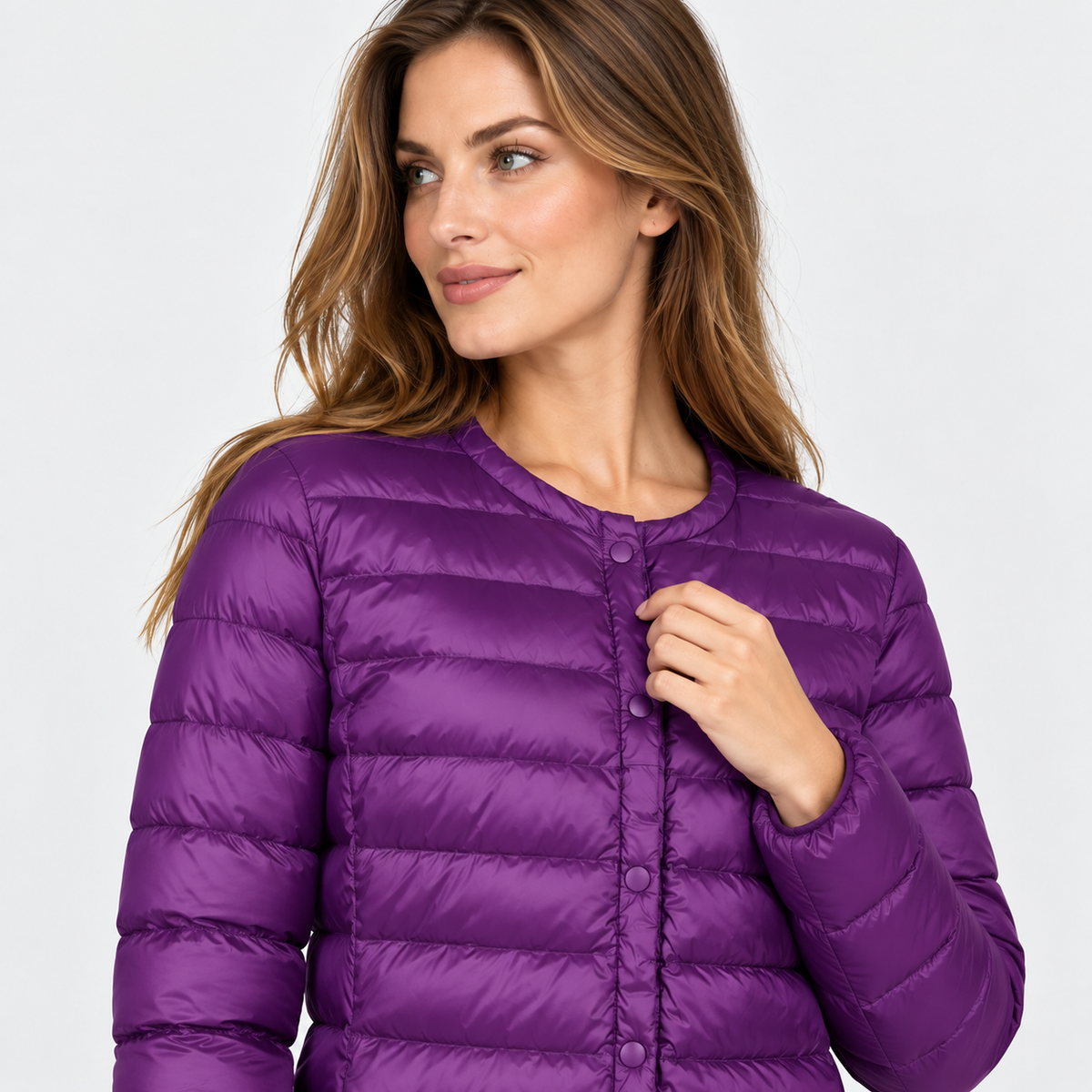 NAJAS | Women’s Down Jacket Lightweight Short Collarless Winter Coat