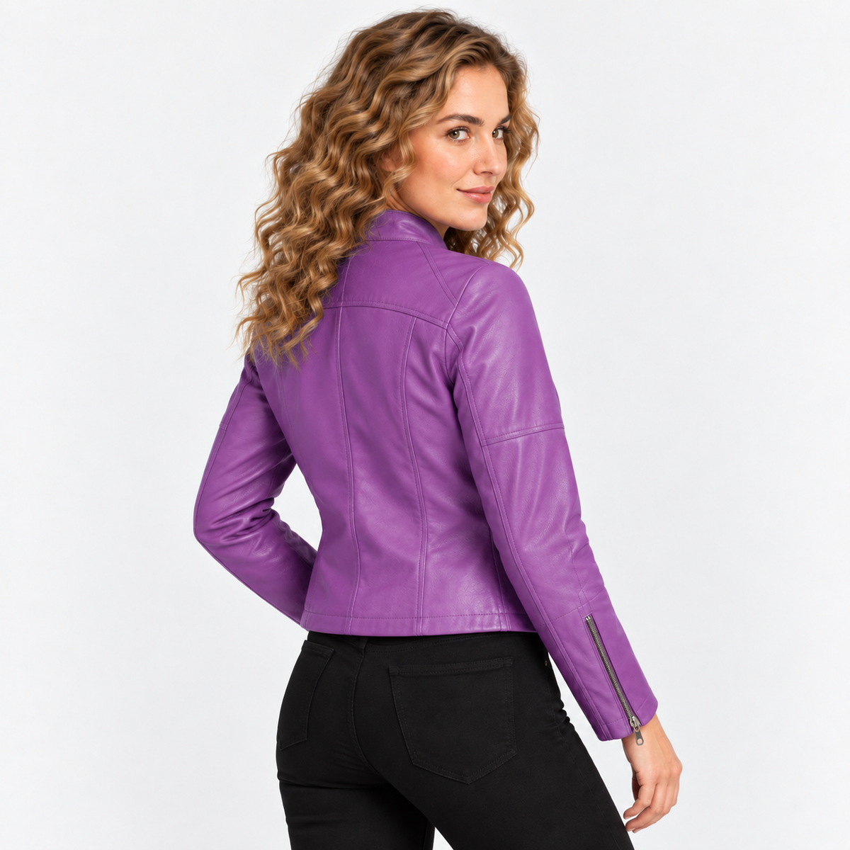 NAJAS | Women’s Leather Jacket Soft Leather Classic Fit Casual Outerwear