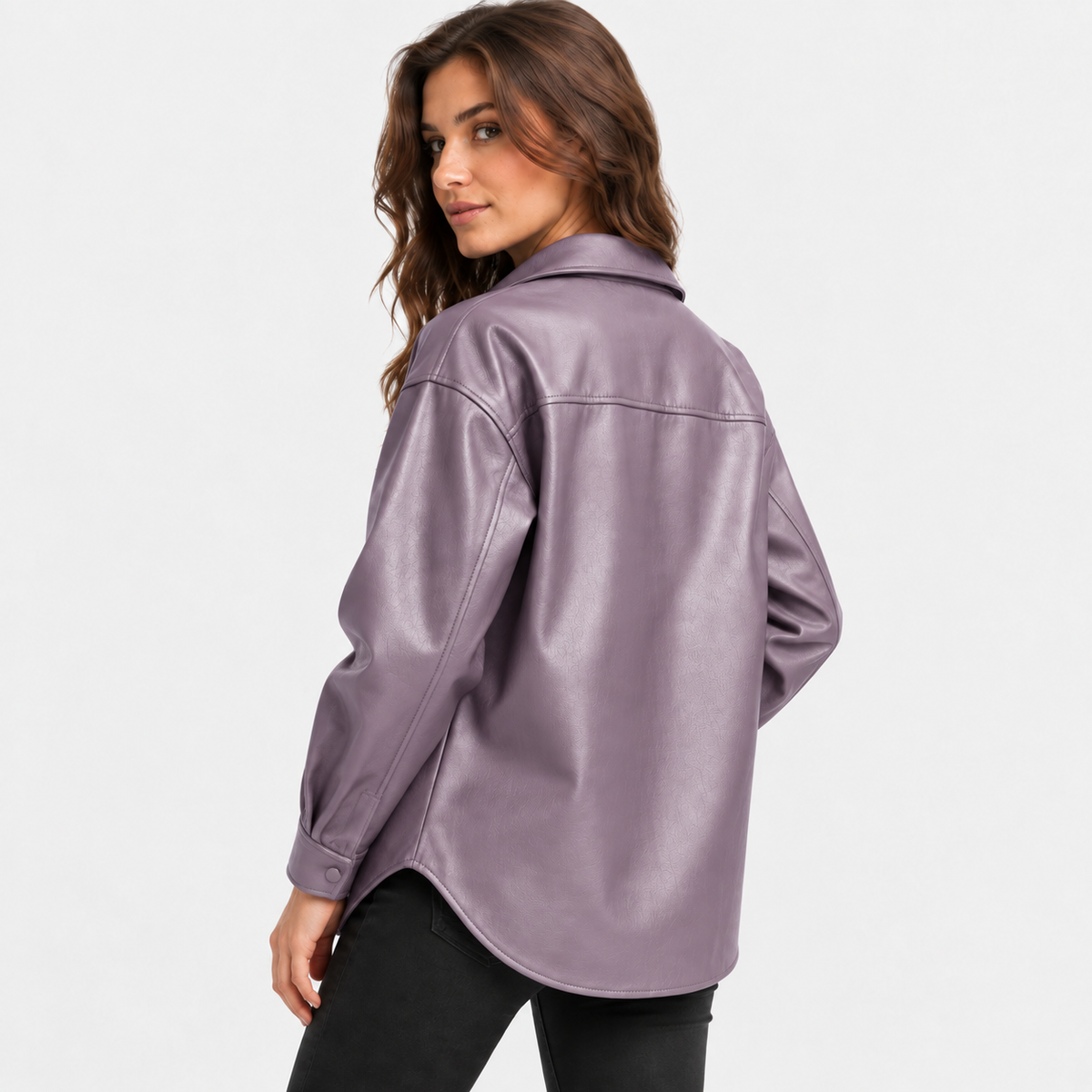 NAJAS | Women’s Faux Leather Jacket Black Moto Style European Fashion Coat