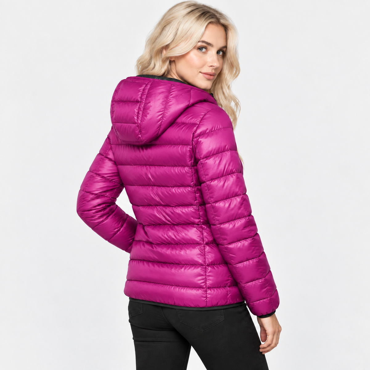 NAJAS | Women’s Duck Down Jacket Nylon Hooded Lightweight Winter Coat