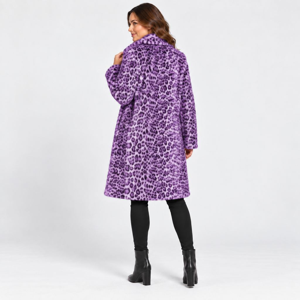 NAJAS | Women’s Leopard Print Coat Soft Plush Casual Fall Jacket