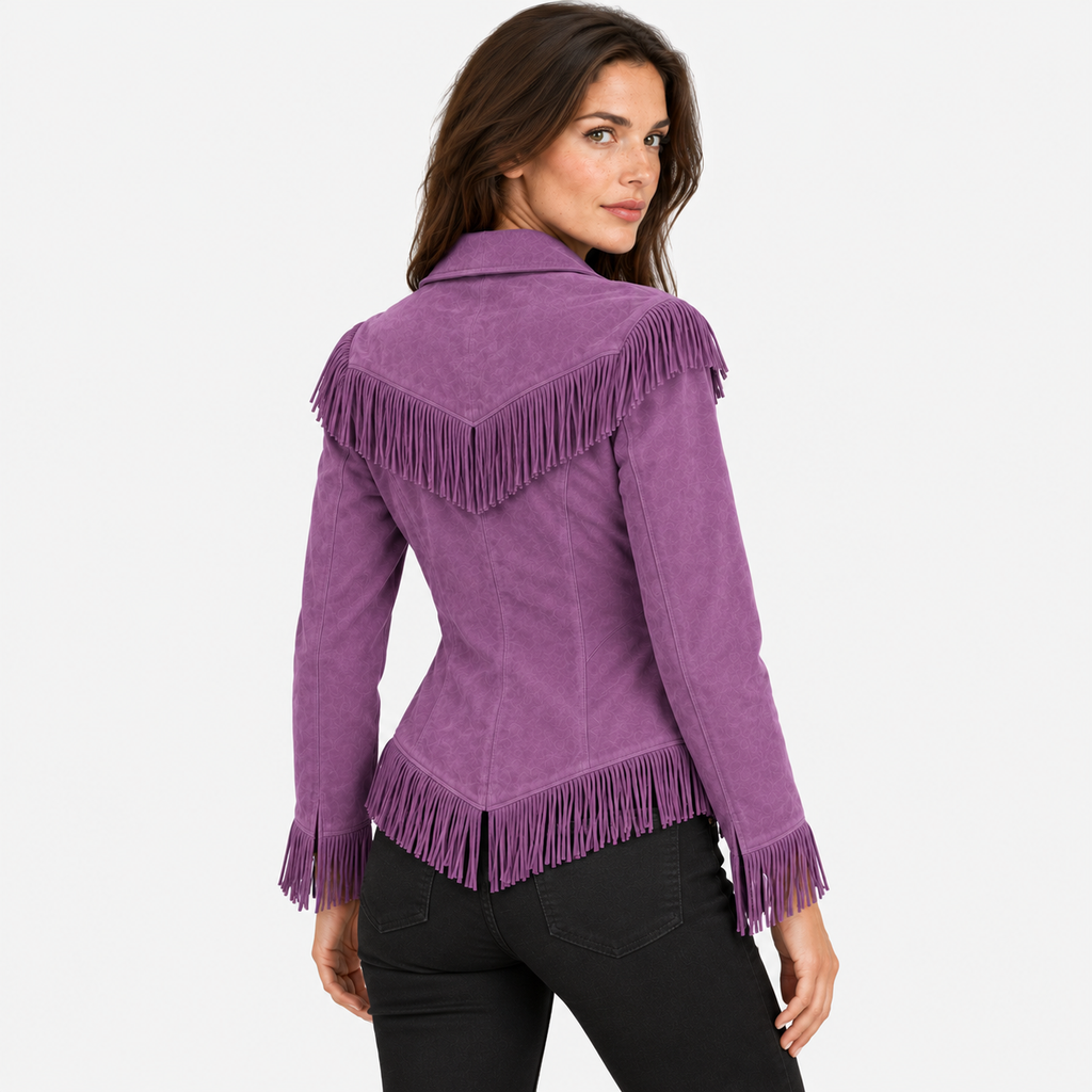 NAJAS | Women’s Vintage Tassel Jacket Slim Fit Fashion Coat