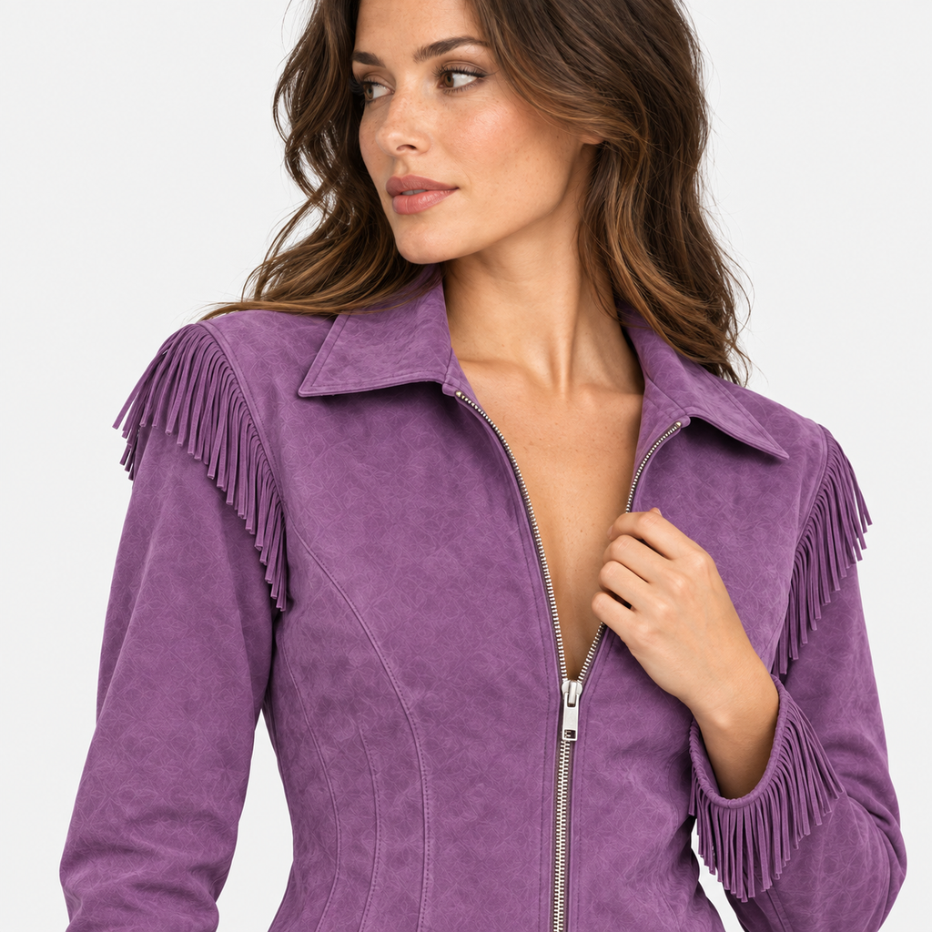 NAJAS | Women’s Vintage Tassel Jacket Slim Fit Fashion Coat