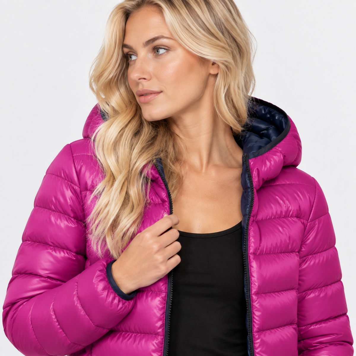 NAJAS | Women’s Duck Down Jacket Nylon Hooded Lightweight Winter Coat