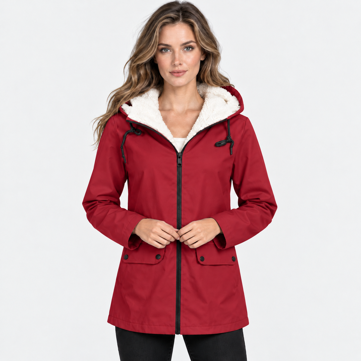 NAJAS | Women's Fleece Lined Hooded Jacket Windproof Winter Outerwear
