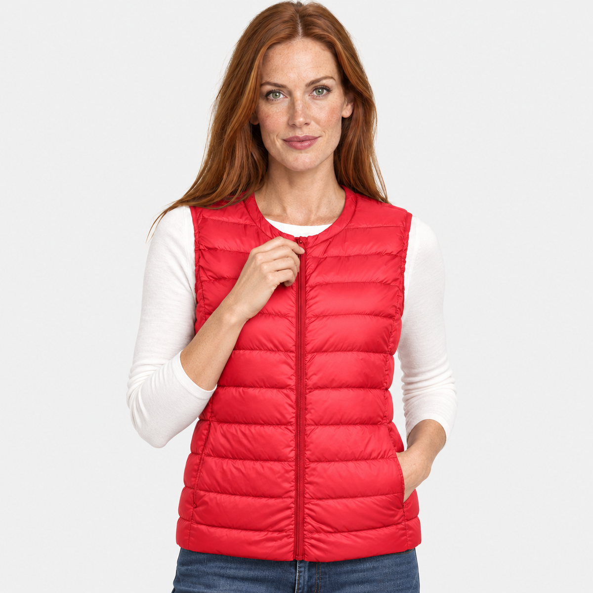 NAJAS | Women’s Down Vest Collarless Lightweight Fall Winter Outerwear