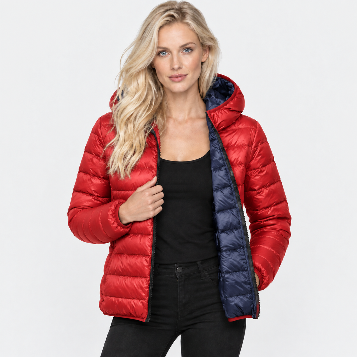 NAJAS | Women’s Duck Down Jacket Nylon Hooded Lightweight Winter Coat