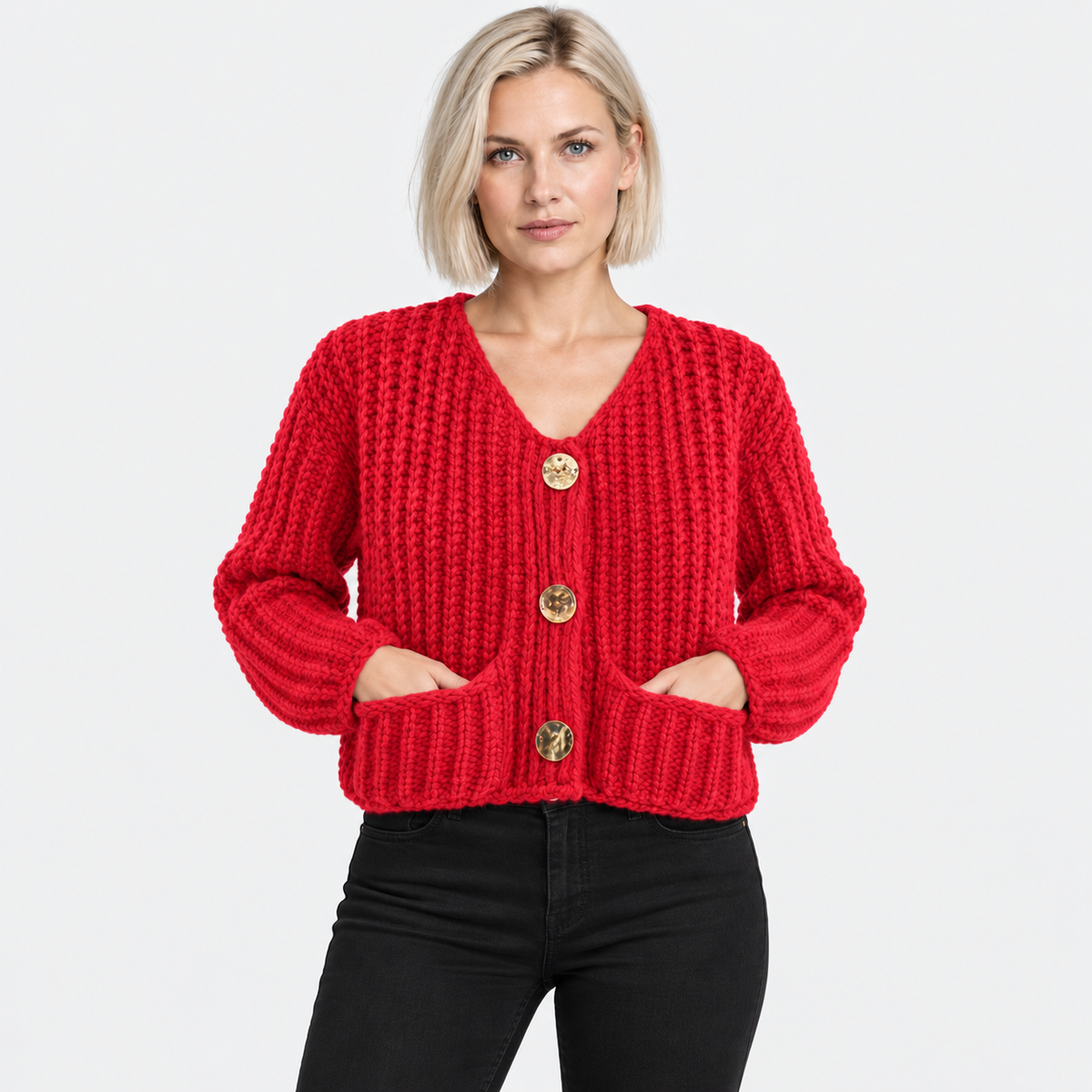 NAJAS | Women’s Single Breasted Coat Double Pocket Elegant Outerwear