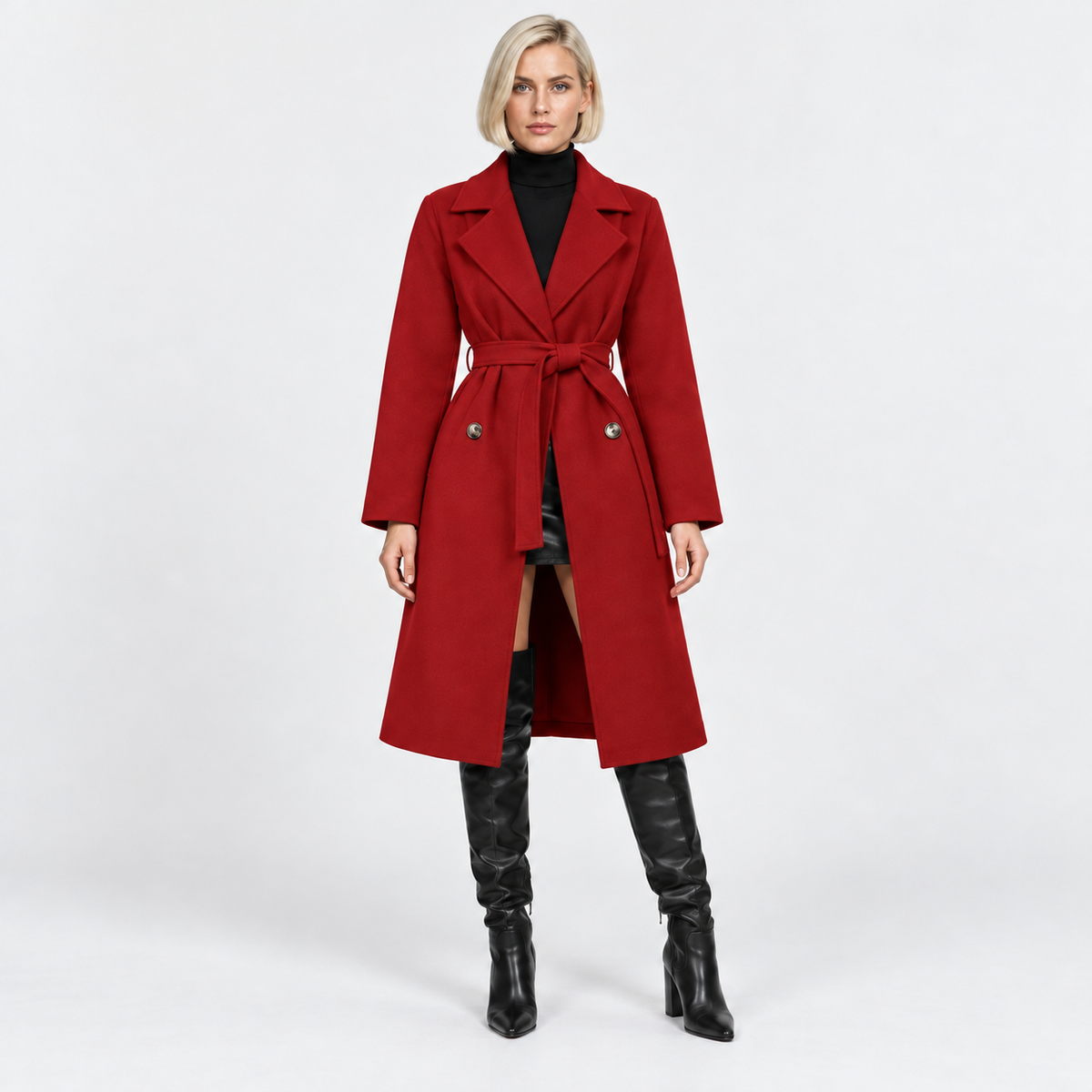 NAJAS | Women's Classic Trench Coat Timeless Belted Heritage Outerwear