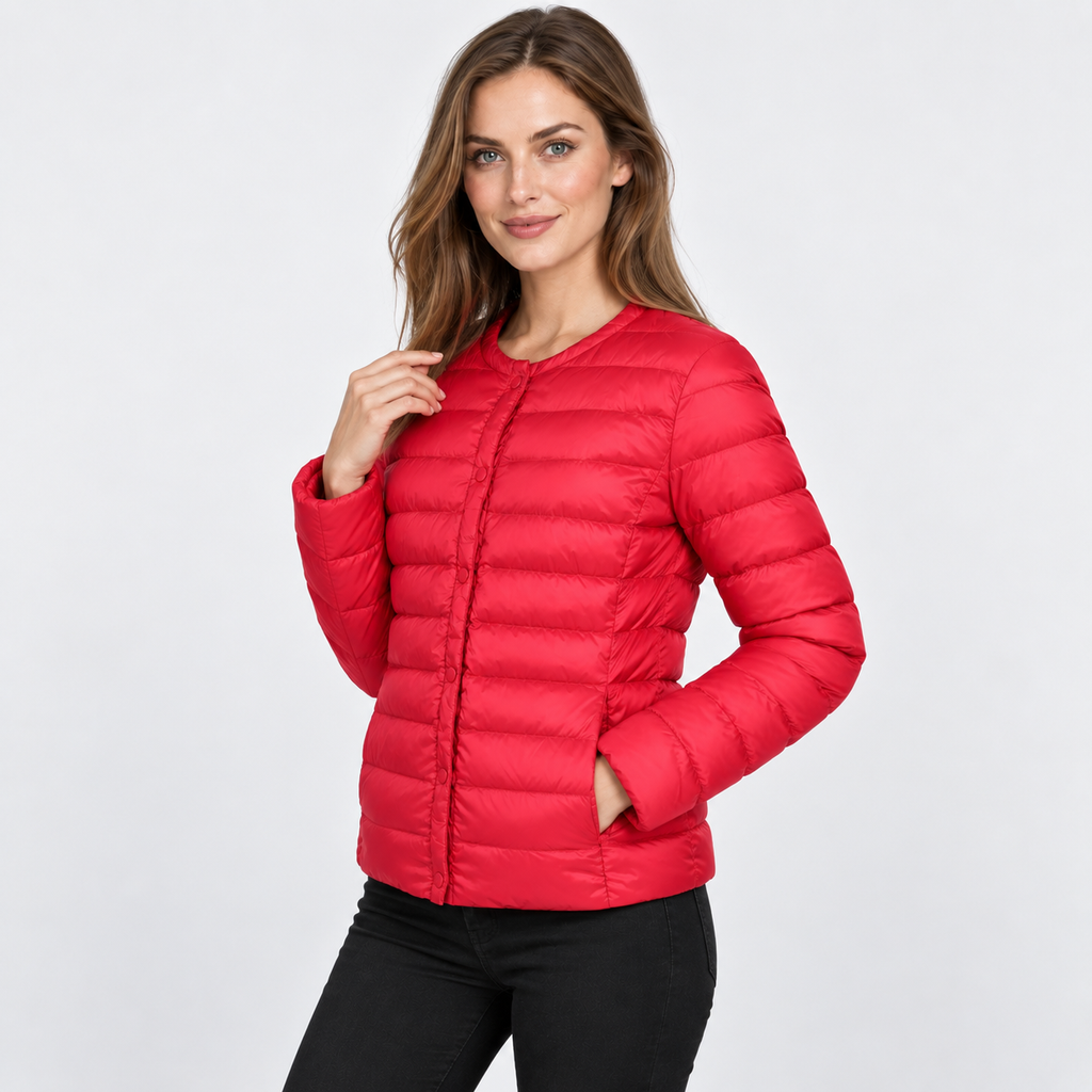 NAJAS | Women’s Down Jacket Lightweight Short Collarless Winter Coat