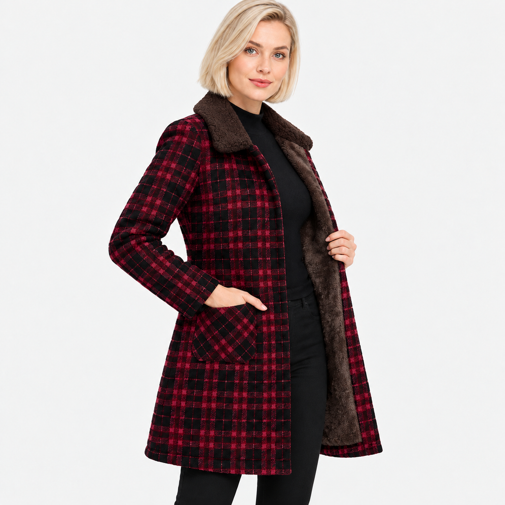 NAJAS | Women's Mid-Length Winter Coat with Fleece Lining