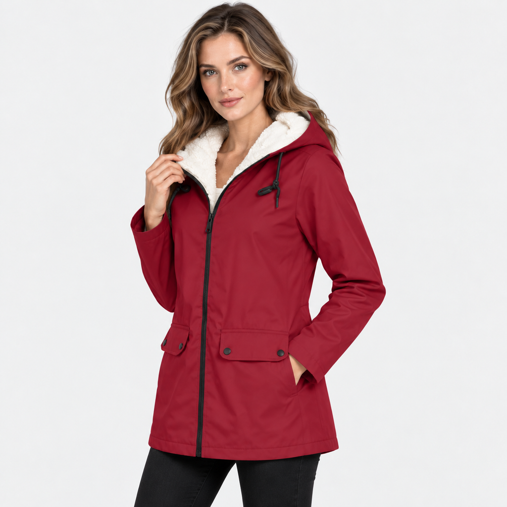 NAJAS | Women's Fleece Lined Hooded Jacket Windproof Winter Outerwear