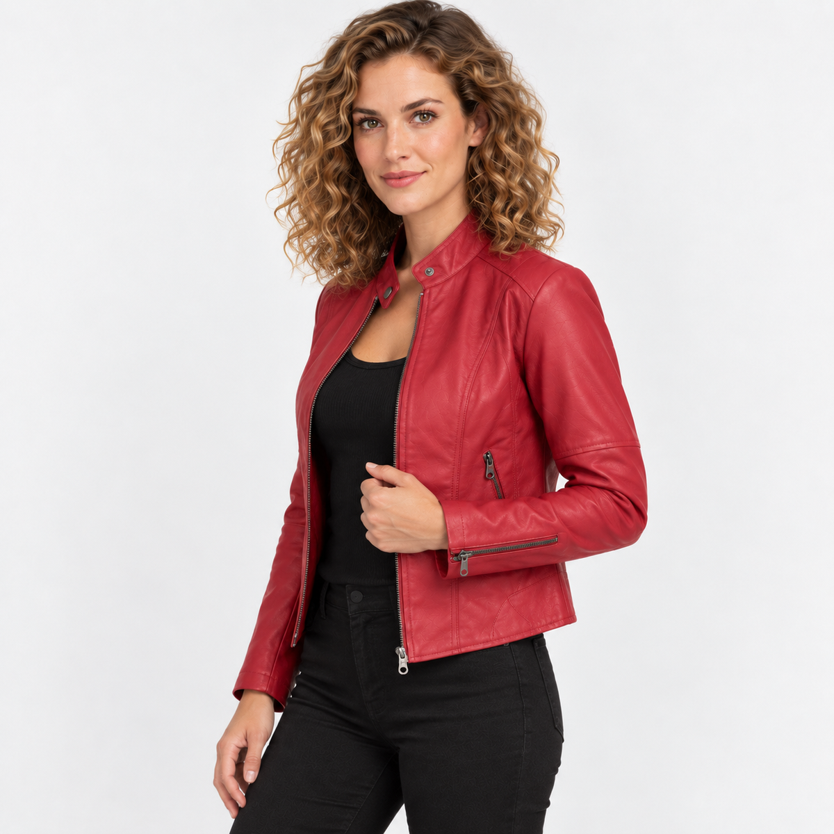 NAJAS | Women’s Leather Jacket Soft Leather Classic Fit Casual Outerwear