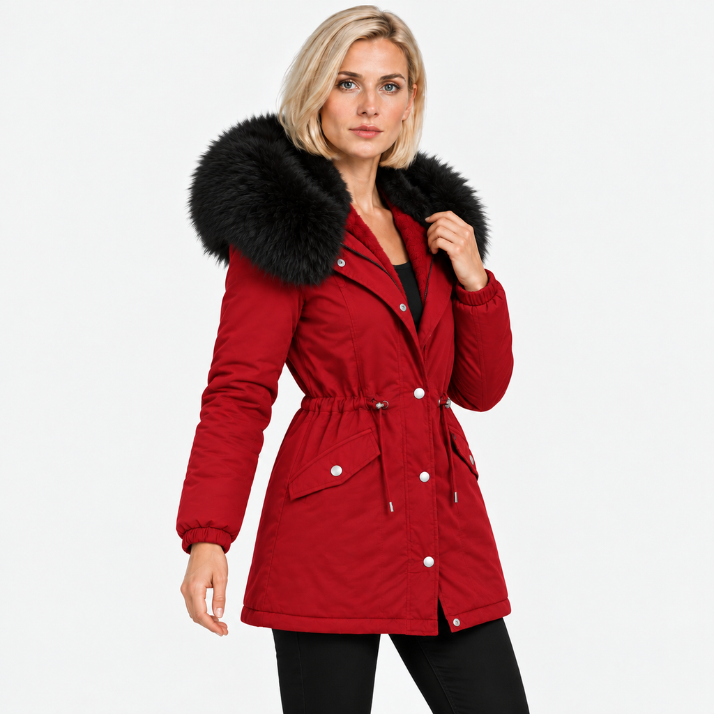 NAJAS | Women's Plush Hooded Jacket Drawstring Warm Winter Outerwear