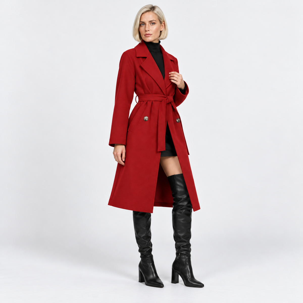 NAJAS | Women's Classic Trench Coat Timeless Belted Heritage Outerwear
