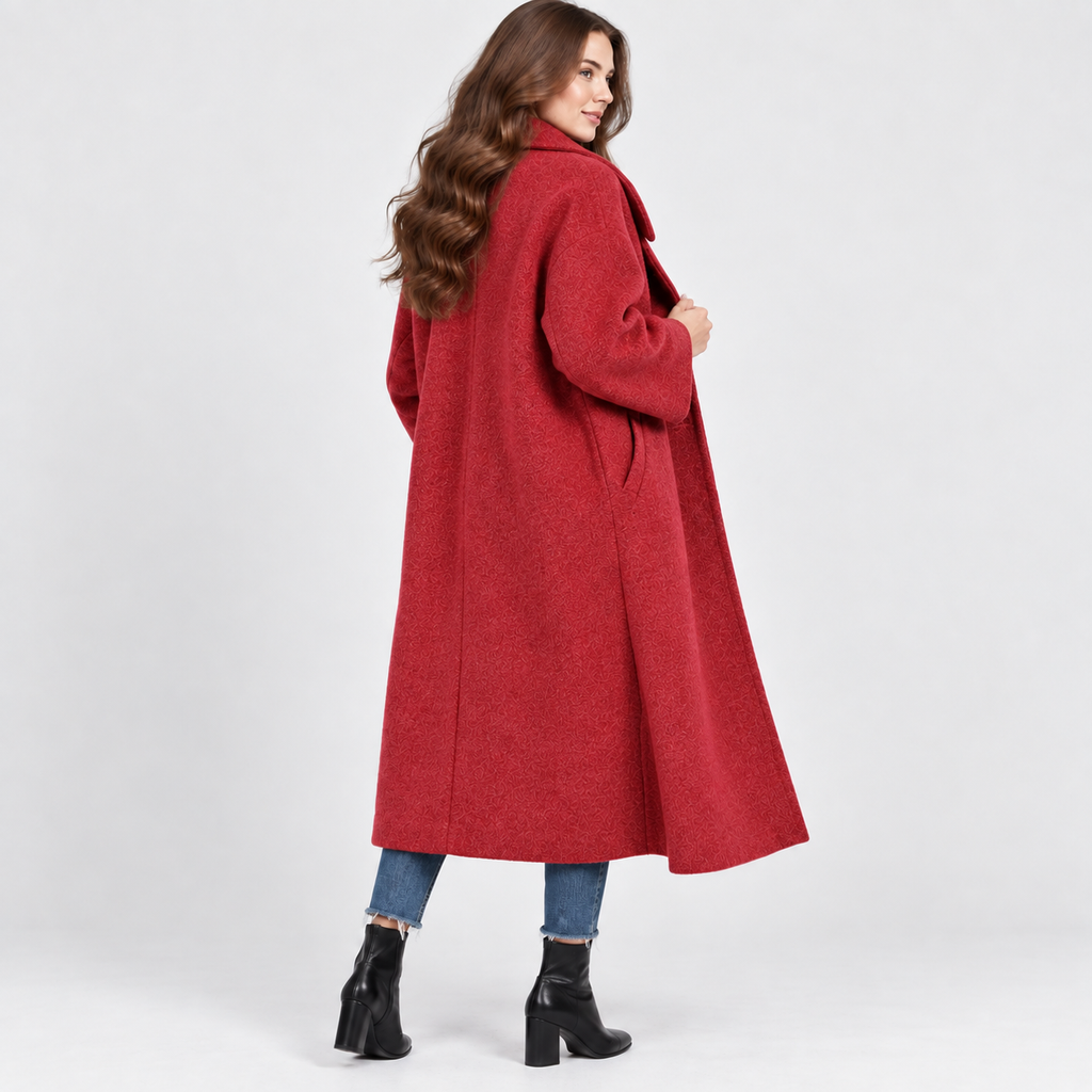 NAJAS | Women’s Long Wool Style Overcoat Lapel Winter Coat