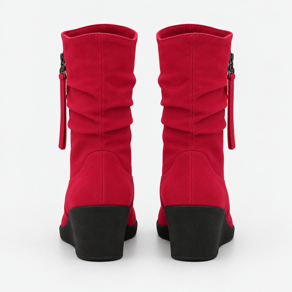 NAJAS | Women’s Suede Chelsea Boots Wedge Heel Waterproof Platform Shoes