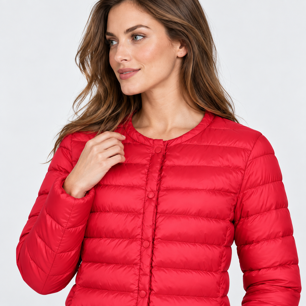 NAJAS | Women’s Down Jacket Lightweight Short Collarless Winter Coat
