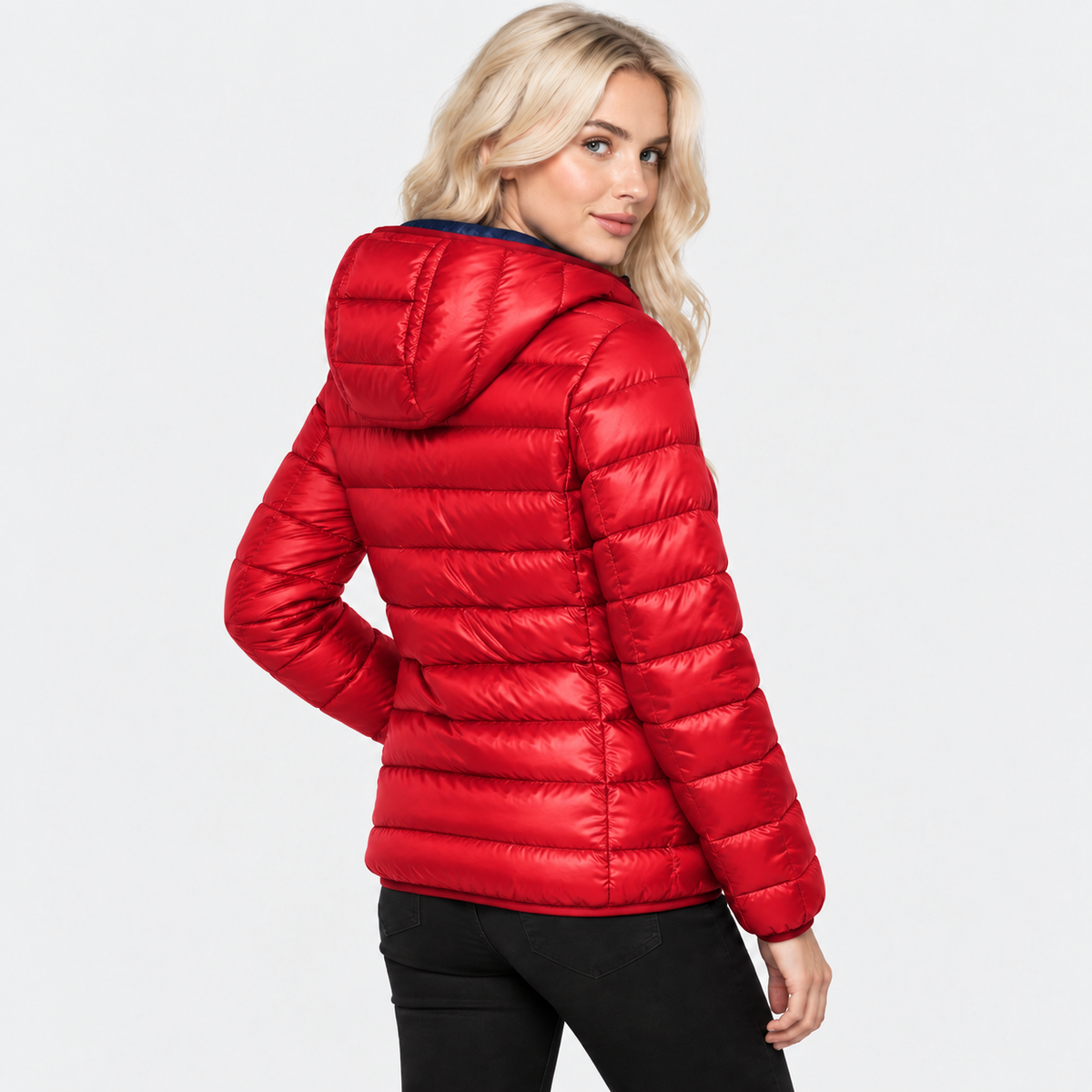 NAJAS | Women’s Duck Down Jacket Nylon Hooded Lightweight Winter Coat