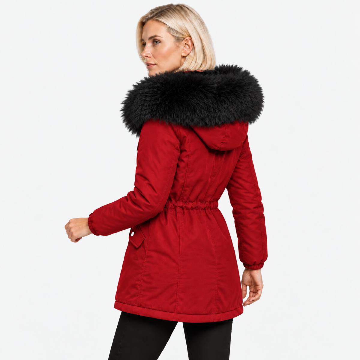 NAJAS | Women's Plush Hooded Jacket Drawstring Warm Winter Outerwear