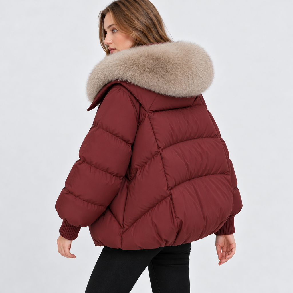 NAJAS | Women's Fur Collar Winter Jacket Warm Padded Short Coat