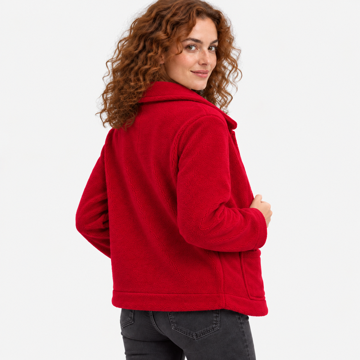 NAJAS | Women’s Zipper Jacket Polyester Lapel Collar Casual Winter Coat