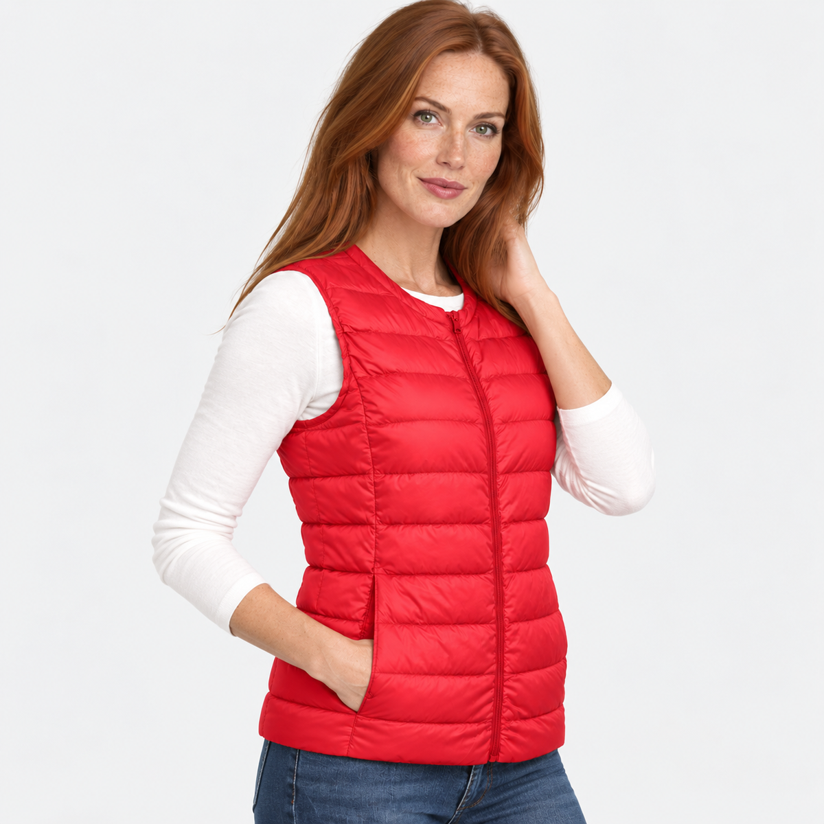 NAJAS | Women’s Down Vest Collarless Lightweight Fall Winter Outerwear