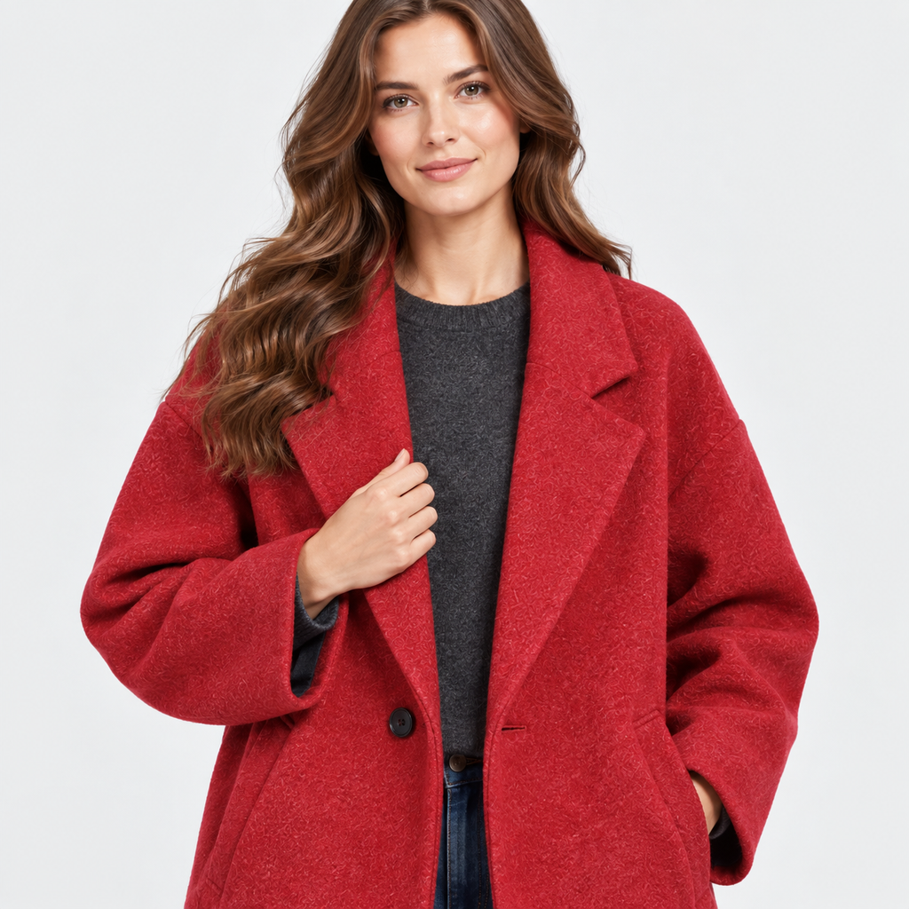 NAJAS | Women’s Long Wool Style Overcoat Lapel Winter Coat