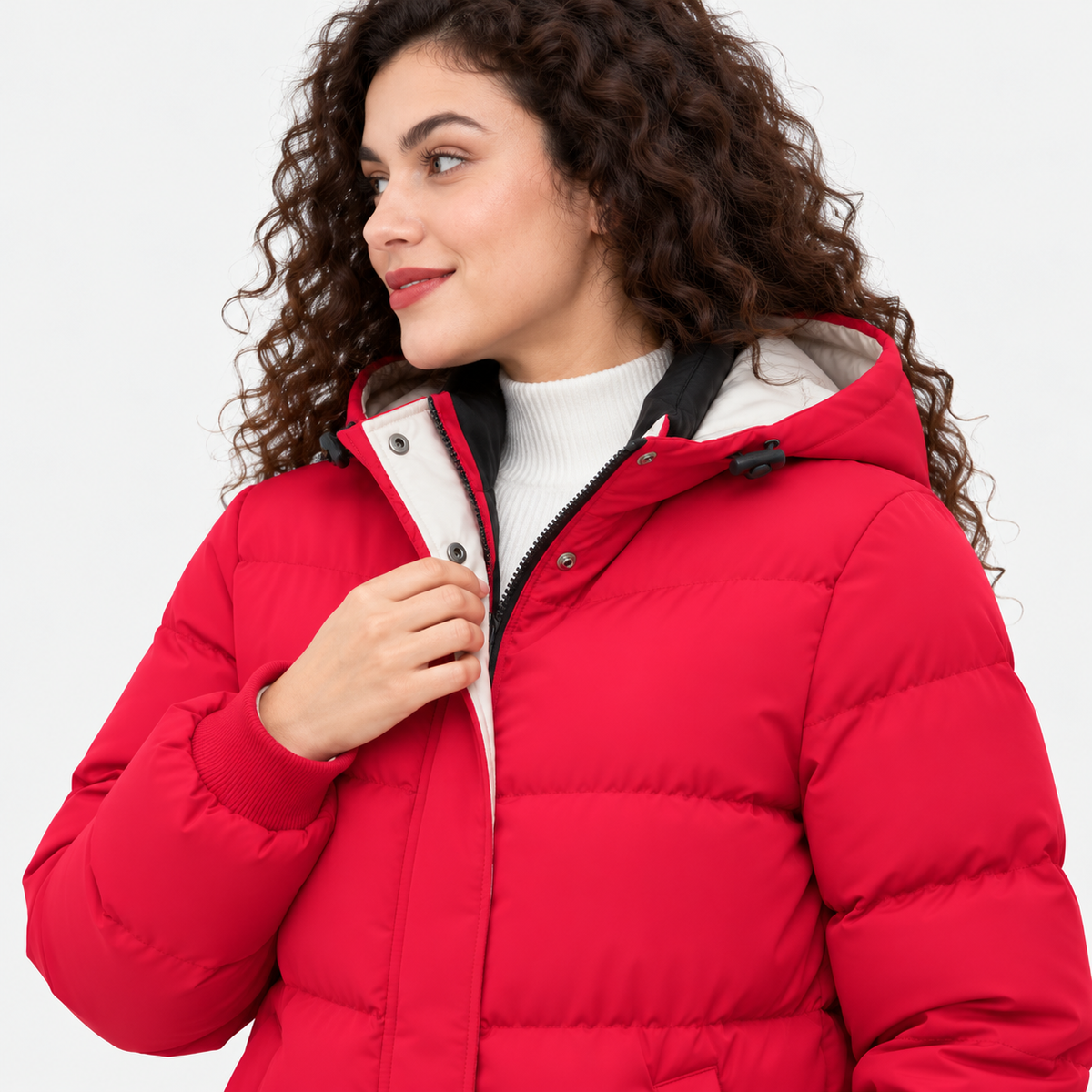 NAJAS | Women's Fleece Lined Hooded Coat Warm Padded Winter Jacket