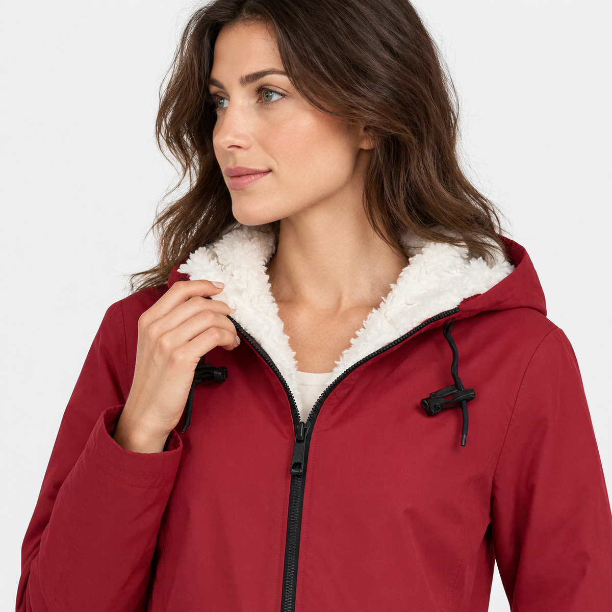 NAJAS | Women's Fleece Lined Hooded Jacket Windproof Winter Outerwear