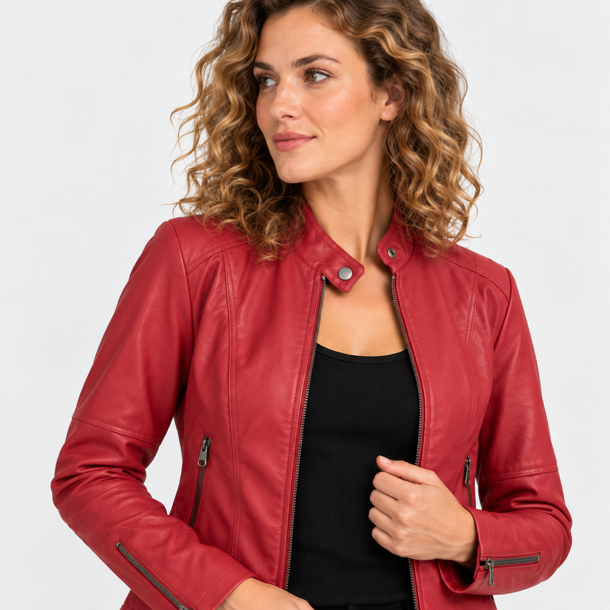 NAJAS | Women’s Leather Jacket Soft Leather Classic Fit Casual Outerwear